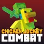 Okay, survivors, get ready! Welcome to Chicken Jockey Combat, where the world made of pixels has gone crazy and there are zombies. They keep coming. It's not just about staying alive; it's a crazy first-person shooter battle where your goal is to protect your territory, avoid the endless waves of zombies, and build a time machine to get away from this terrible post-apocalyptic nightmare!